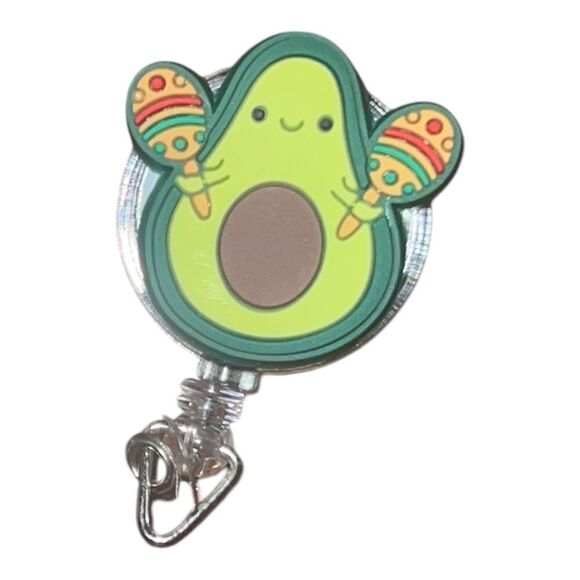 CARNAVAL Avocado Badge Reel Holder with Alligator Clip Green New - Picture 1 of 4